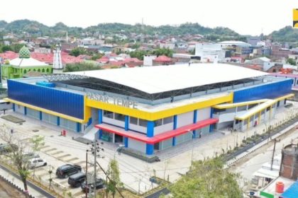 Kementerian PUPR Selesaikan Pembangunan Pasar Tempe Sengkang di Sulsel senilai Rp 45 Miliar. (Foto: Antara)