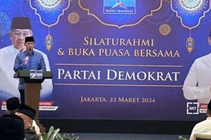 Ketua Umum Partai Demokrat, Agus Harimurti Yudhoyono atau AHY, menyampaikan beberapa hal penting dalam acara silaturahmi dan buka puasa bersama pengurus partai di Jakarta Selatan pada Sabtu, 23 Maret 2024.