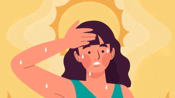 Tips Terhidrasi saat Cuaca Panas Esktrem bagi Penderita Diabetes. (Foto: Ilustrasi wanita kepanasan akibat cuaca panas)