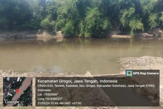 Kondisi Sungai Bengawan Solo hari ini, Selasa (21/5/2024). (FOTO: IPA Semanggi).