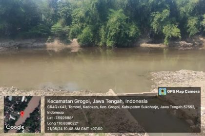 Kondisi Sungai Bengawan Solo hari ini, Selasa (21/5/2024). (FOTO: IPA Semanggi).