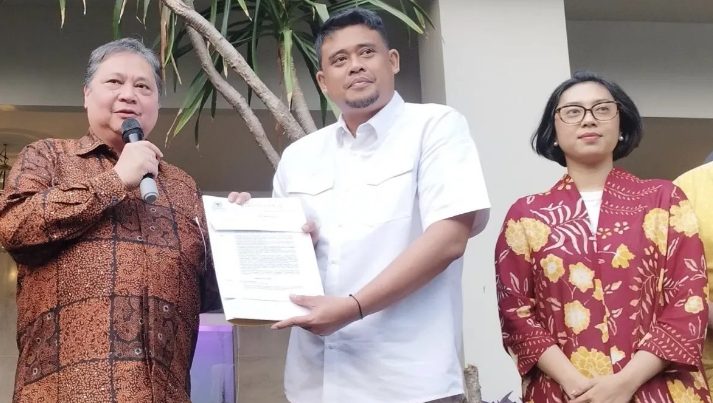 Ketua Umum Partai Golkar, Airlangga Hartarto, mengumumkan bahwa Golkar resmi mendukung Bobby Nasution, menantu Presiden Joko Widodo, sebagai calon gubernur dalam Pilkada Sumatera Utara (Sumut) 2024.