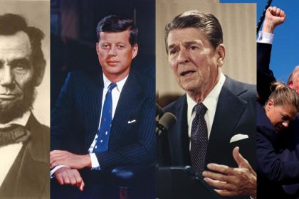 Daftar Presiden AS jadi Percobaan Pembunuhan. (Foto: Dari sebelah kiri Abraham Lincoln, John F Kennedy, Ronald Reagan, Donald J Trump)