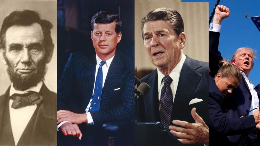 Daftar Presiden AS jadi Percobaan Pembunuhan. (Foto: Dari sebelah kiri Abraham Lincoln, John F Kennedy, Ronald Reagan, Donald J Trump)