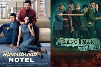 Rekomendasi Film Bioskop Agustus 2024 Terbaru. (Foto: Poster film Heartbreak Motel dan Kang Mak Pee Mak)