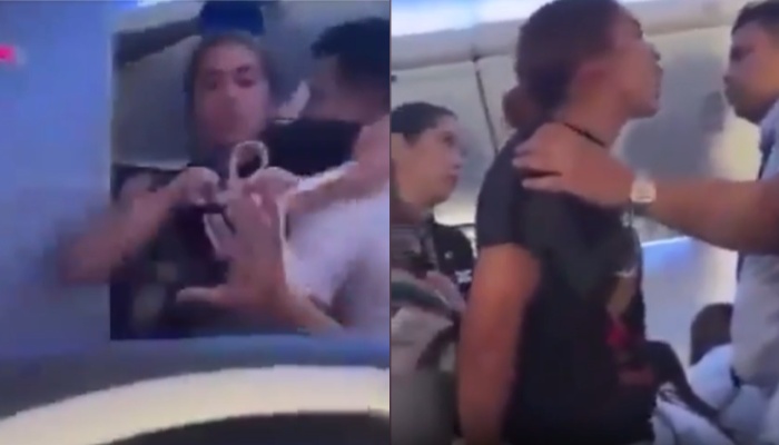 Viral, belakangan ini video yang beredar menggambarkan penumpang menggigit pramugari. (Foto: Tangkapan layar)