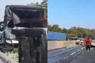 Bus Primajasa Tabrak 8 Kendaraan di Tol Cipularang, Bikin Lalu Lintas Macet Panjang