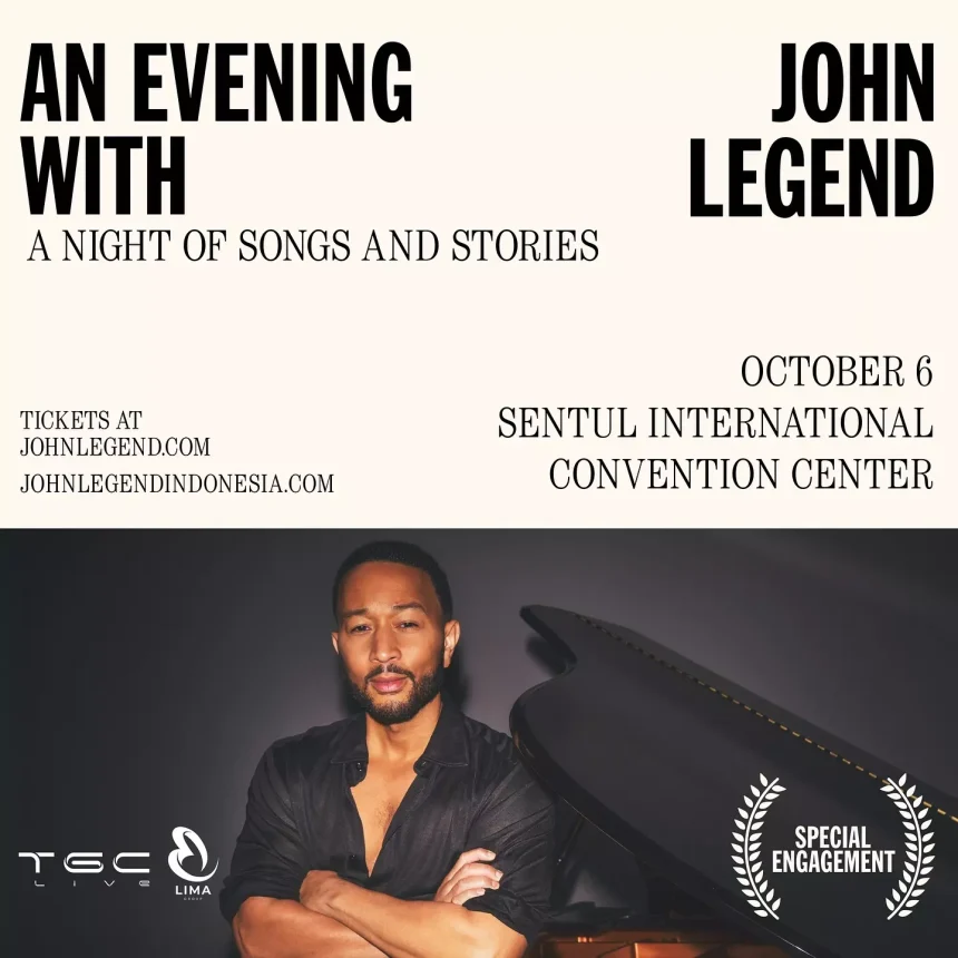 Jadwal Pembelian Tiket Konser John Legend di Bogor. (Foto: Tangkapan layar poster konser John Legend/TGC Live)