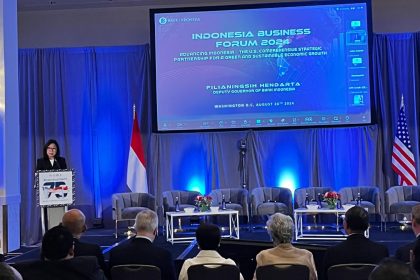 Deputi Gubernur BI, Filianingsih Hendarta dalam ajang Indonesia Business Forum" di Washington D.C., Amerika Serikat (AS) pada 26 Agustus 2024. (INVERSI/Dok BI)