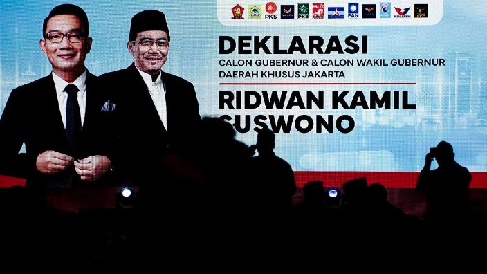 Ridwan Kamil-Suswono, yang didukung oleh koalisi besar terdiri dari 12 partai, memilih nama Koalisi Jakarta Baru Jakarta Maju, yang selaras dengan slogan mereka untuk Pilkada Jakarta 2024.