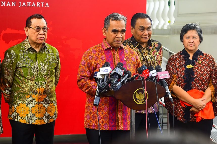 Ketua MPR Ahmad Muzani bertemu awak media usai perhelatannya dengan Presiden Jokowi. (Foto: Biro Pers Sekretariat Presiden)