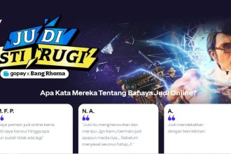 GoPay meluncurkan inisiasi "Judi Pasti Rugi" menggandeng musisi legendaris Rhoma Irama sebagai cara edukasi unik kepada masyarakat tentang bahaya judi online. Peluncuran ini dihadiri Menteri Komunikasi dan Informatika Budi Arie Setiadi, Dirjen IKP Kemenkominfo Prabu Revolusi, Dirjen Aptika Kemenkominfo Hokly Situngkir, Chief Public Policy and Government Relations GoTo Ade Mulya, dan Penyanyi Rhoma Irama di Jakarta Pusat, Kamis (17/10/2024). (FOTO: judipastirugi.com).