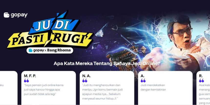 GoPay meluncurkan inisiasi "Judi Pasti Rugi" menggandeng musisi legendaris Rhoma Irama sebagai cara edukasi unik kepada masyarakat tentang bahaya judi online. Peluncuran ini dihadiri Menteri Komunikasi dan Informatika Budi Arie Setiadi, Dirjen IKP Kemenkominfo Prabu Revolusi, Dirjen Aptika Kemenkominfo Hokly Situngkir, Chief Public Policy and Government Relations GoTo Ade Mulya, dan Penyanyi Rhoma Irama di Jakarta Pusat, Kamis (17/10/2024). (FOTO: judipastirugi.com).