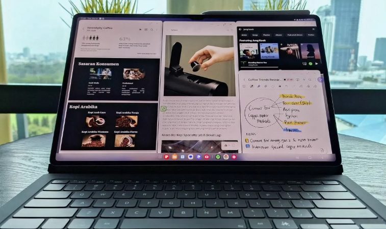Tampilan fitur multitasking Samsung Galaxy Tab S10 Ultra. (FOTO: Samsung Indonesia).