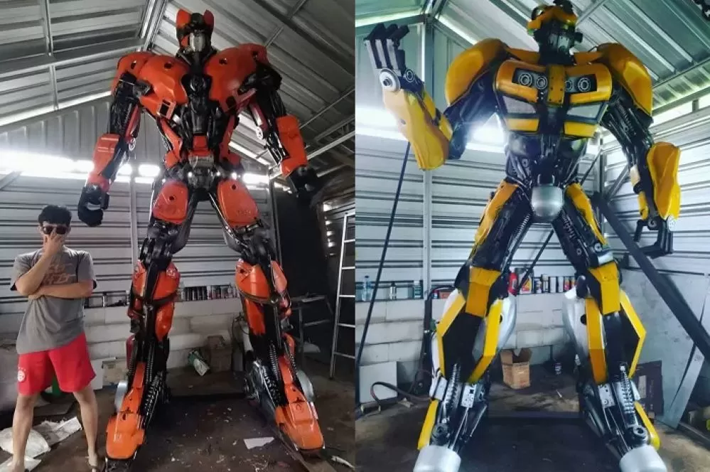 Robot dari Rongsokan Karya Umar Mustofa Asal Tegal Tembus Pasar ...